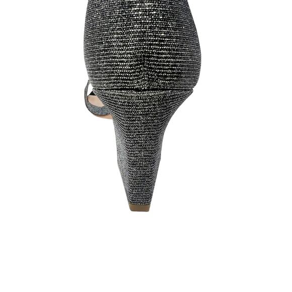 NWOB Kate Spade Smoke Silver Glitter Strap Block Heels Size 7 - Picture 5 of 9